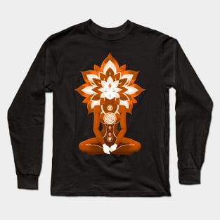 Aura Orange Meditation 03 Long Sleeve T-Shirt